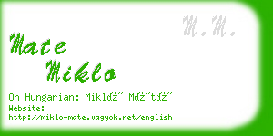 mate miklo business card